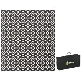 Outsunny Reversible Outdoor Rug, 8' x 10' Waterproof Plastic Straw Floor Mat, Portable RV Camping Carpet with Carry Bag, Large Floor Mat for Back